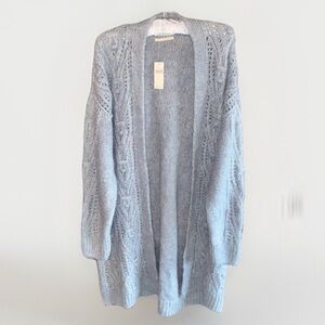 Nuria Cable-Knit Cardigan Sky Blue Size Large NWT
